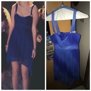 Size 3 blue high low dress